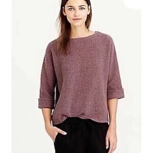 J. Crew Wool Blend Cuffed Sleeve Sweater Purple B5920 Size XS